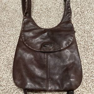Vintage all leather GUESS slim backpack